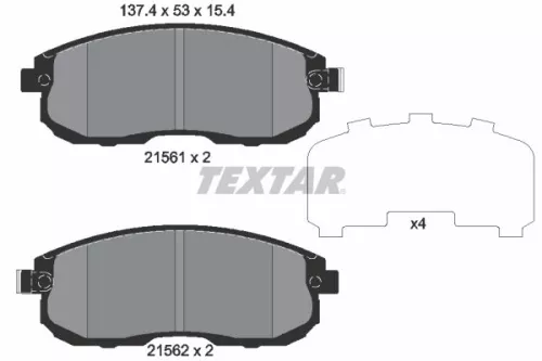 1x TEXTAR 2156203 Brake Pad Set