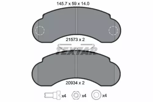 1x TEXTAR 2157302 Brake Pad Set