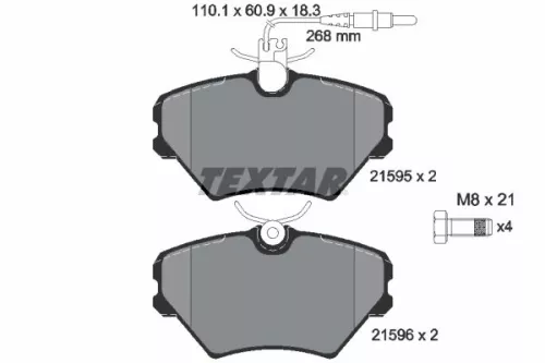 1x TEXTAR 2159502 Brake Pad Set