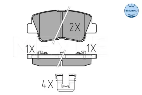 MEYLE MEYLE 025 253 3715/W Meyle Rear Brake Pad Set For Hyundai Kia Ssangyong Accent Bayon Caren 