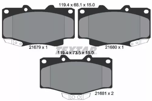 1x TEXTAR 2167904 Brake Pad Set
