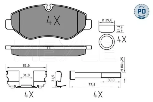 MEYLE MEYLE 025 292 2920/PD Meyle Pd Front Brake Pad Set For Iveco Daily 