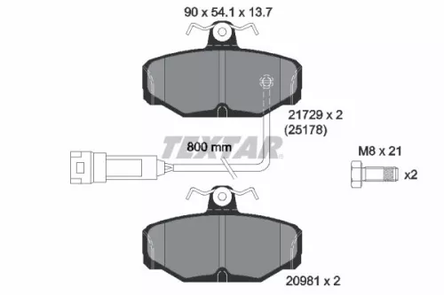 1x TEXTAR 2172901 Brake Pad Set