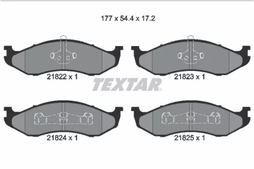 1x TEXTAR 2182202 Brake Pad Set