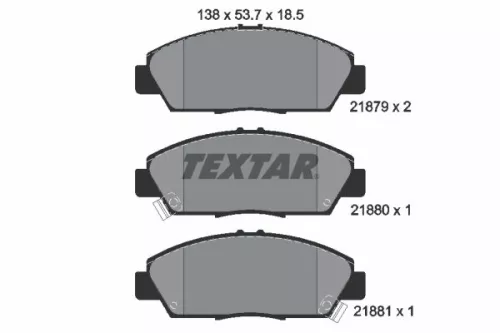 1x TEXTAR 2187901 Brake Pad Set
