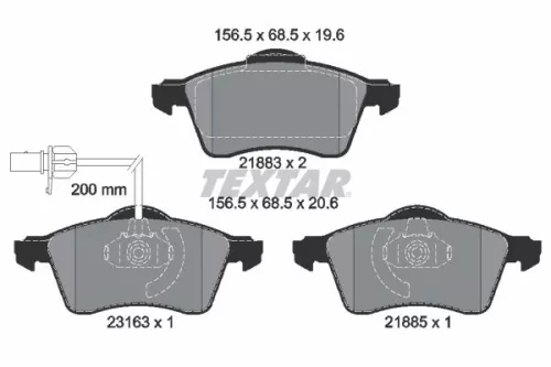 TEXTAR TEXTAR 2188501 1x TEXTAR 2188501 Brake Pad Set 