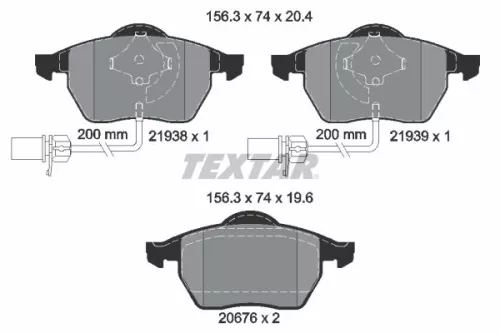 TEXTAR TEXTAR (2193801) 1x Brake Kit, disc brake 