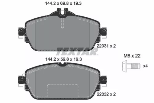TEXTAR TEXTAR (2203102) 1x TEXTAR 2203102 Brake Pad Set 