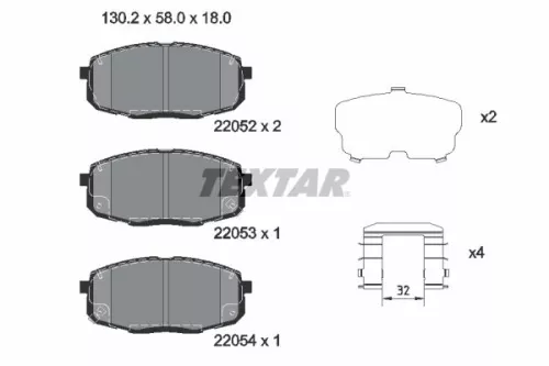 TEXTAR TEXTAR (2205203) 1x  TEXTAR Brake Pad Set 