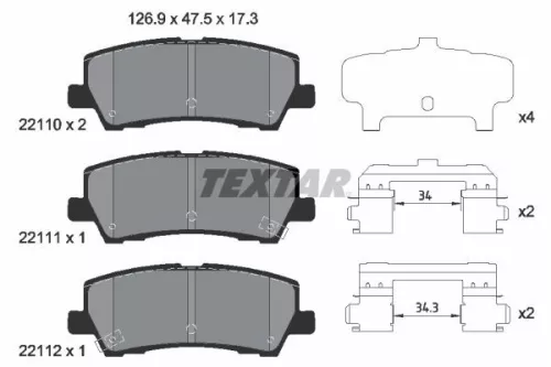 1x TEXTAR 2211003 Brake Pad Set