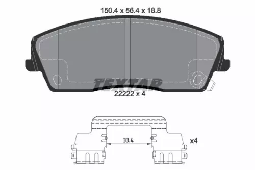 TEXTAR TEXTAR 2222201 1x TEXTAR 2222201 Brake Pad Set 