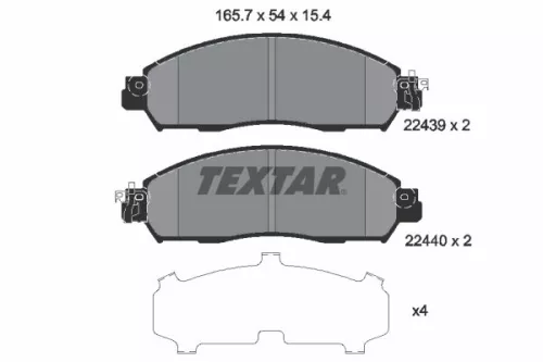 TEXTAR TEXTAR 2243903 1x TEXTAR 2243903 Brake Pad Set 