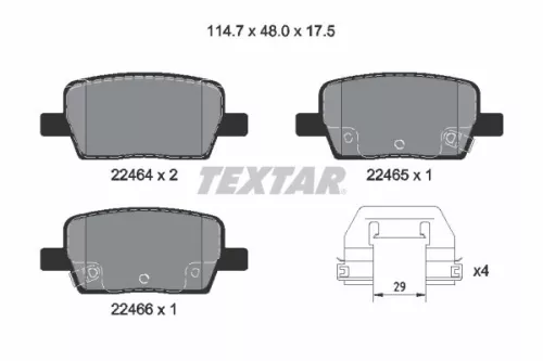 1x TEXTAR 2246401 Brake Pad Set