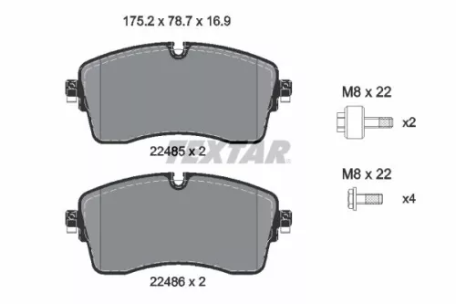 TEXTAR TEXTAR 2248505 1x TEXTAR 2248505 Brake Pad Set 