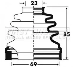 FIRST LINE FIRST LINE FCB2879  FIRST LINE Drive Shaft Cv Boot Kit 