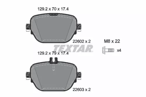 TEXTAR TEXTAR 2260201 1x TEXTAR 2260201 Brake Pad Set 