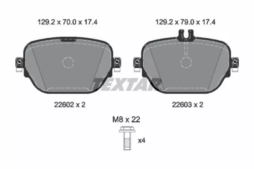 TEXTAR TEXTAR (2260203) 1x TEXTAR 2260203 Brake Pad Set 