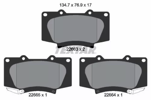1x TEXTAR 2266301 Brake Pad Set