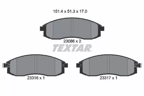1x TEXTAR 2308601 Brake Pad Set