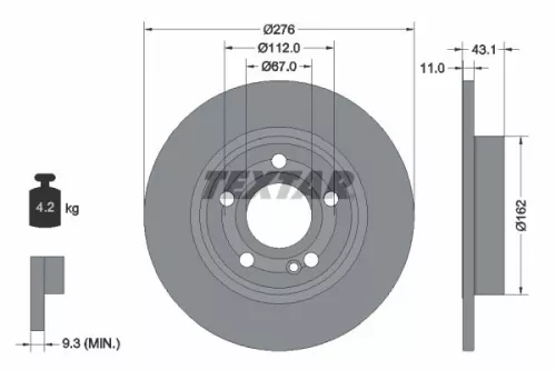 TEXTAR TEXTAR (2316803) 1x TEXTAR 2316803 Brake Disc 