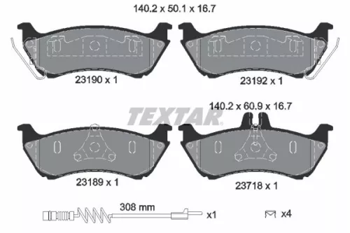 TEXTAR TEXTAR 2319002 1x TEXTAR 2319002 Brake Pad Set 