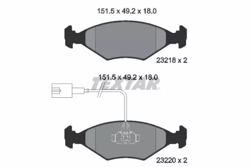 TEXTAR TEXTAR 2321801 1x TEXTAR 2321801 Brake Pad Set 