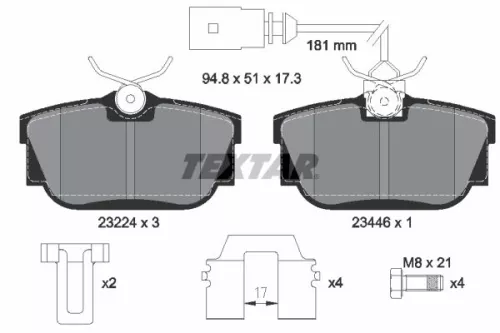 TEXTAR TEXTAR 2322416 1x TEXTAR 2322416 Brake Pad Set 