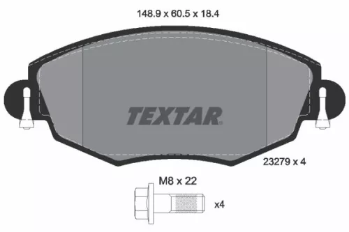 TEXTAR TEXTAR (2327904) 1x Brake Kit, disc brake 