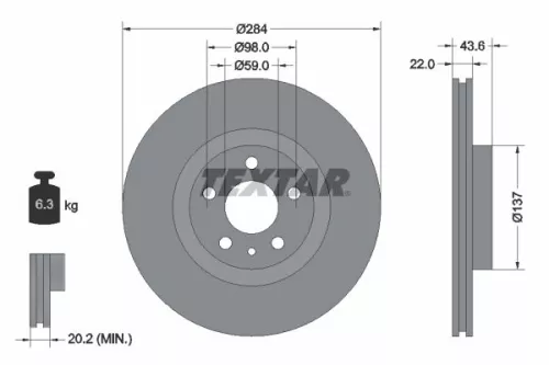 TEXTAR TEXTAR (2328902) 1x Brake Kit, disc brake 