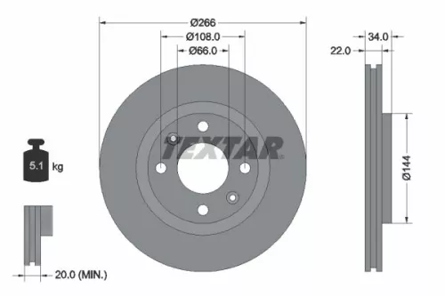 TEXTAR TEXTAR (2340902) 1x Brake Kit, disc brake 