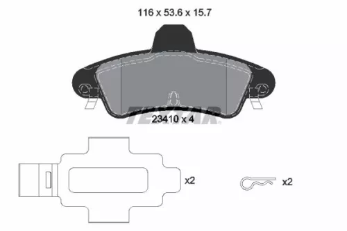 1x TEXTAR 2341007 Brake Pad Set