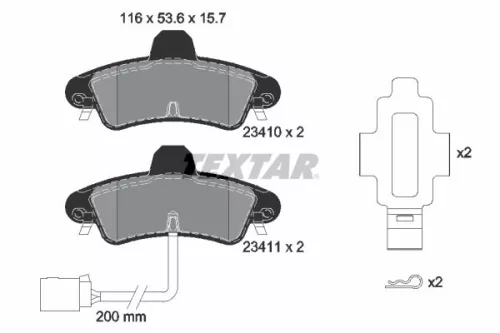 TEXTAR TEXTAR 2341008 1x TEXTAR 2341008 Brake Pad Set 