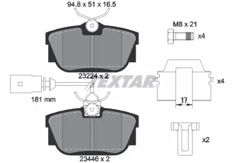 TEXTAR TEXTAR (2344605) 1x Brake Kit, disc brake 