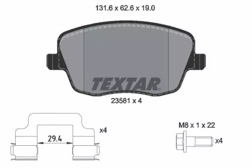 TEXTAR TEXTAR 2358101 1x TEXTAR 2358101 Brake Pad Set 