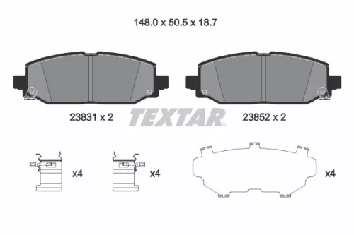 1x TEXTAR 2383101 Brake Pad Set