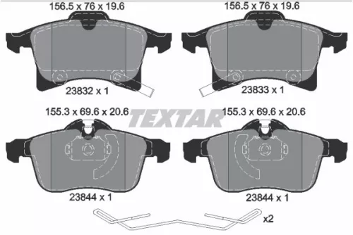 TEXTAR TEXTAR 2383204 1x TEXTAR 2383204 Brake Pad Set 