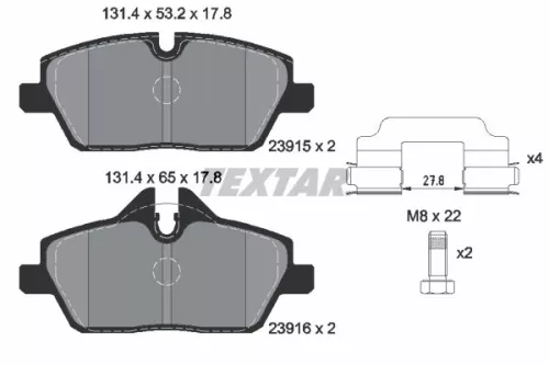 TEXTAR TEXTAR (2391503) 1x Brake Kit, disc brake 