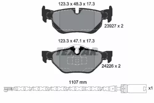 1x TEXTAR 2392707 Brake Pad Set