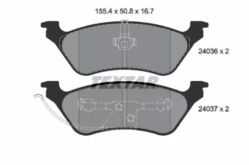 1x TEXTAR 2403605 Brake Pad Set