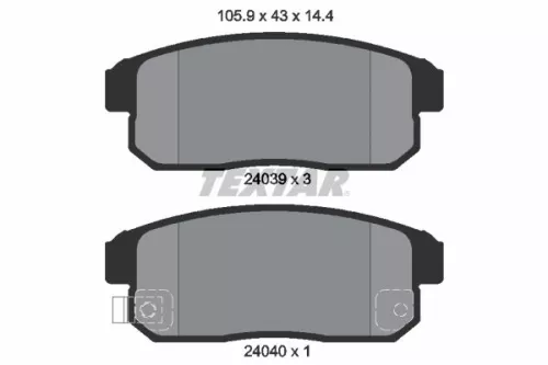 TEXTAR TEXTAR (2403901) 1x Brake Kit, disc brake 