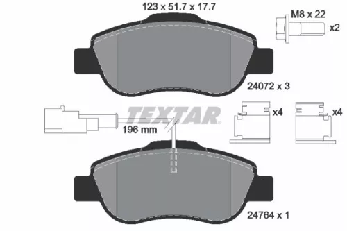 TEXTAR TEXTAR (2407202) 1x Brake Kit, disc brake 