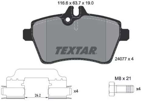TEXTAR TEXTAR (2407702) 1x Brake Kit, disc brake 