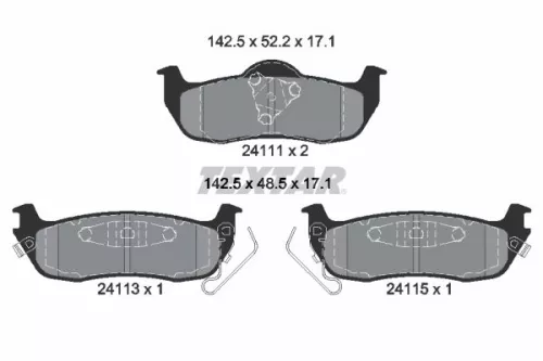 TEXTAR TEXTAR 2411102 1x TEXTAR 2411102 Brake Pad Set 