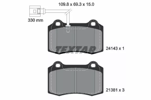 TEXTAR TEXTAR 2414301 1x TEXTAR 2414301 Brake Pad Set 