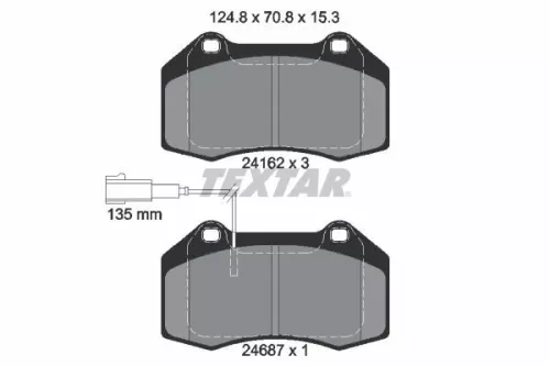 1x TEXTAR 2416202 Brake Pad Set
