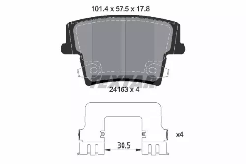 1x TEXTAR 2416303 Brake Pad Set
