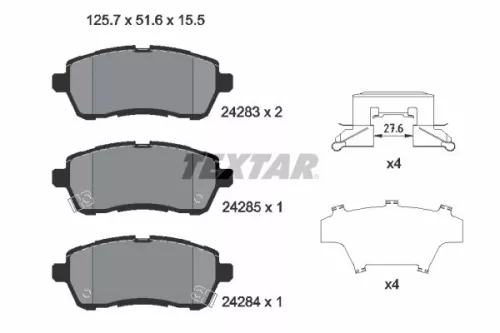 TEXTAR TEXTAR (2428303) 1x Brake Kit, disc brake 
