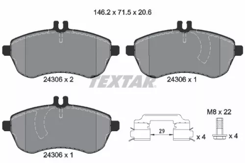 TEXTAR TEXTAR (2430602) 1x Brake Kit, disc brake 