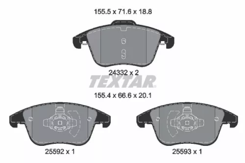 TEXTAR TEXTAR (2433205) 1x  TEXTAR Brake Pad Set 