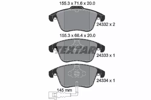 TEXTAR TEXTAR (2433301) 1x Brake Kit, disc brake 